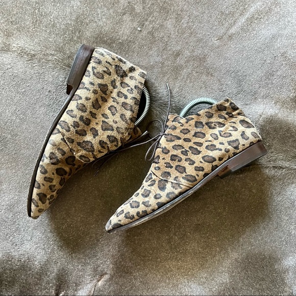 Saks Fifth Avenue Suede Leopard Booties - Picture 2 of 8